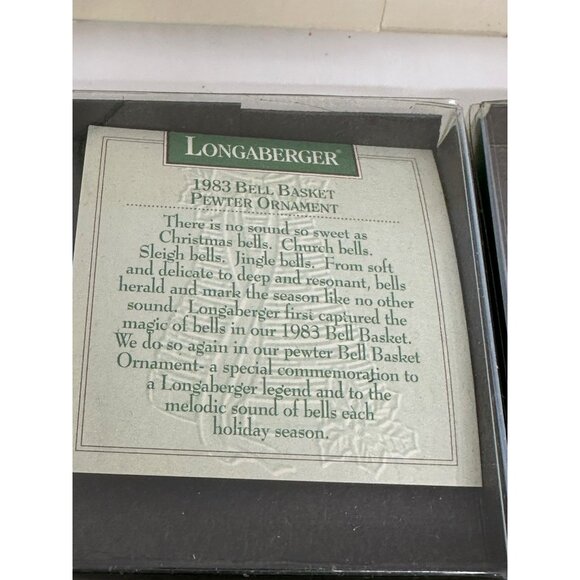 VTG Longaberger Christmas Basket Ornaments Set | Candle, Sleigh, Bell, Holly NEW - Picture 6 of 10